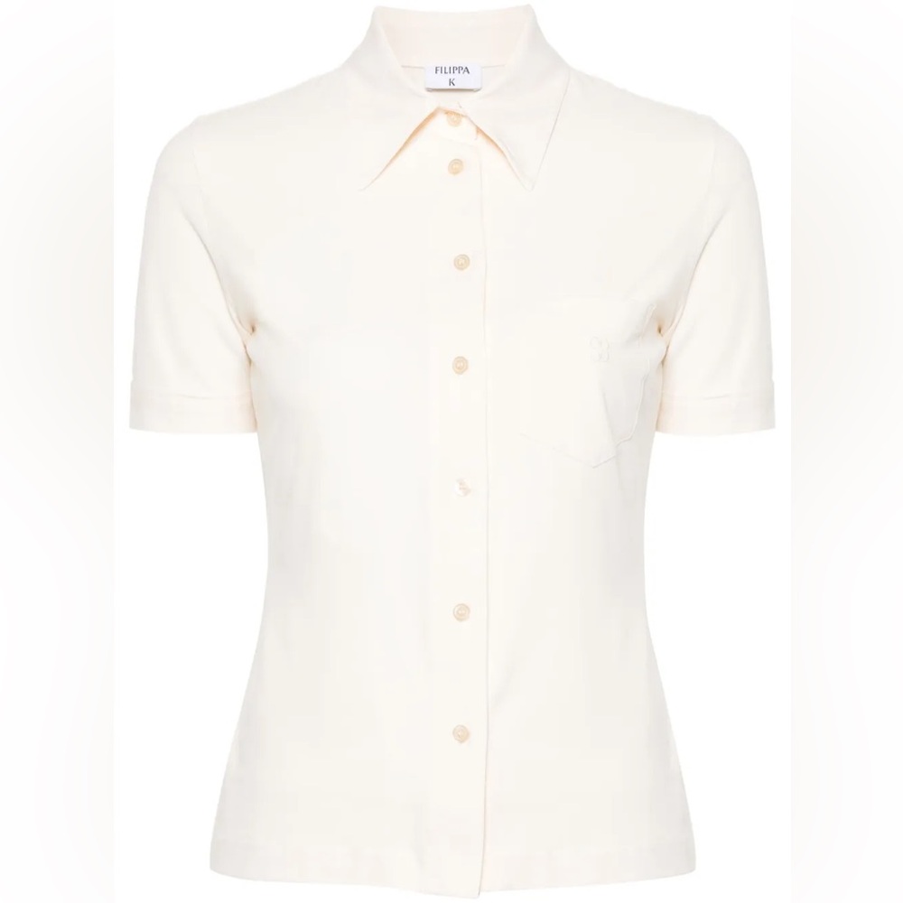 Filippa K Monogram Embroidered Cotton Shirt Size S